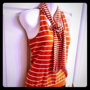 Ralph Lauren Sailor Nautical Top Attached Scarf